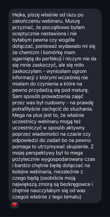 Opinia ucznia Biolcheck